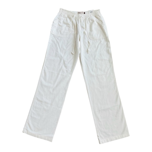 Women’s Pants So Authentic American Heritage Boho Pants White Linen Pants Size M - Picture 1 of 4